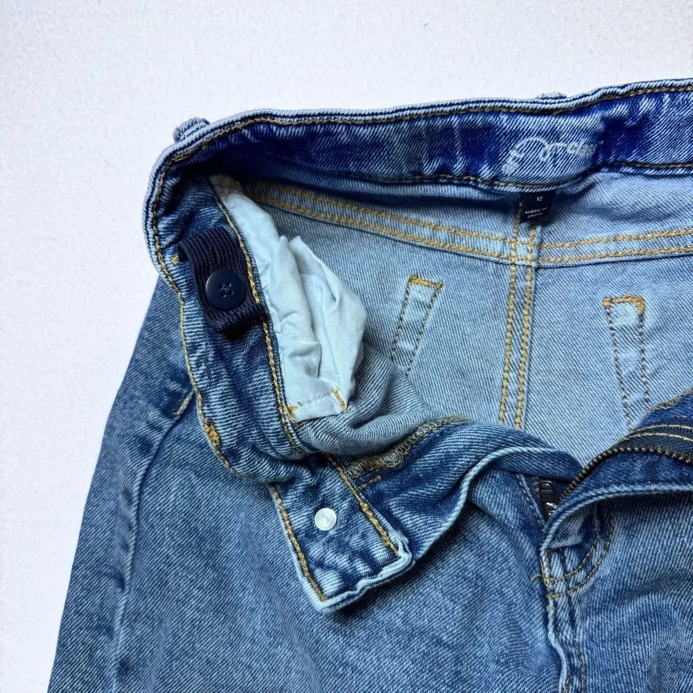Bundle of 2: Distressed Blue Jeans & Checkered Flare Pants sz 12